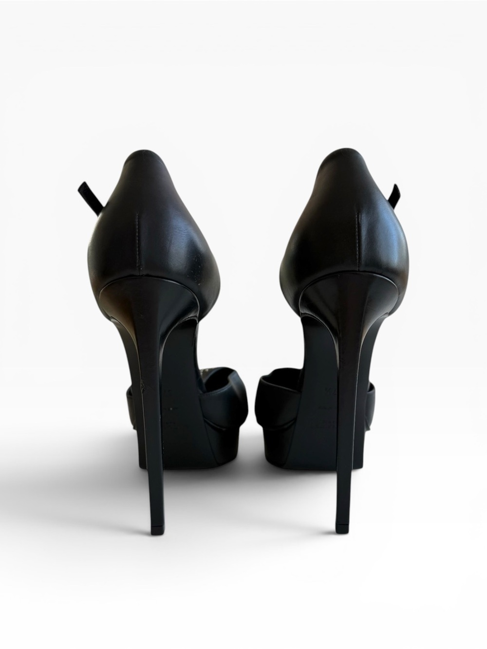 Saint Laurent Black Studded T-Strap Platform Heel - Picture 7 of 12
